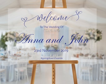 Wedding Table Plan Vinyl Decal, Welcome Sign, Mirror Seating Chart
