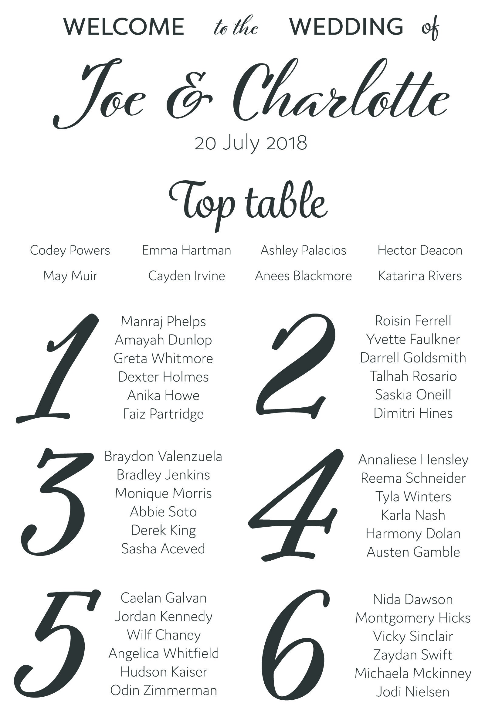 Mirror Table Plan/ Wedding Table Plan / Mirror Seating Plan/ Etsy UK