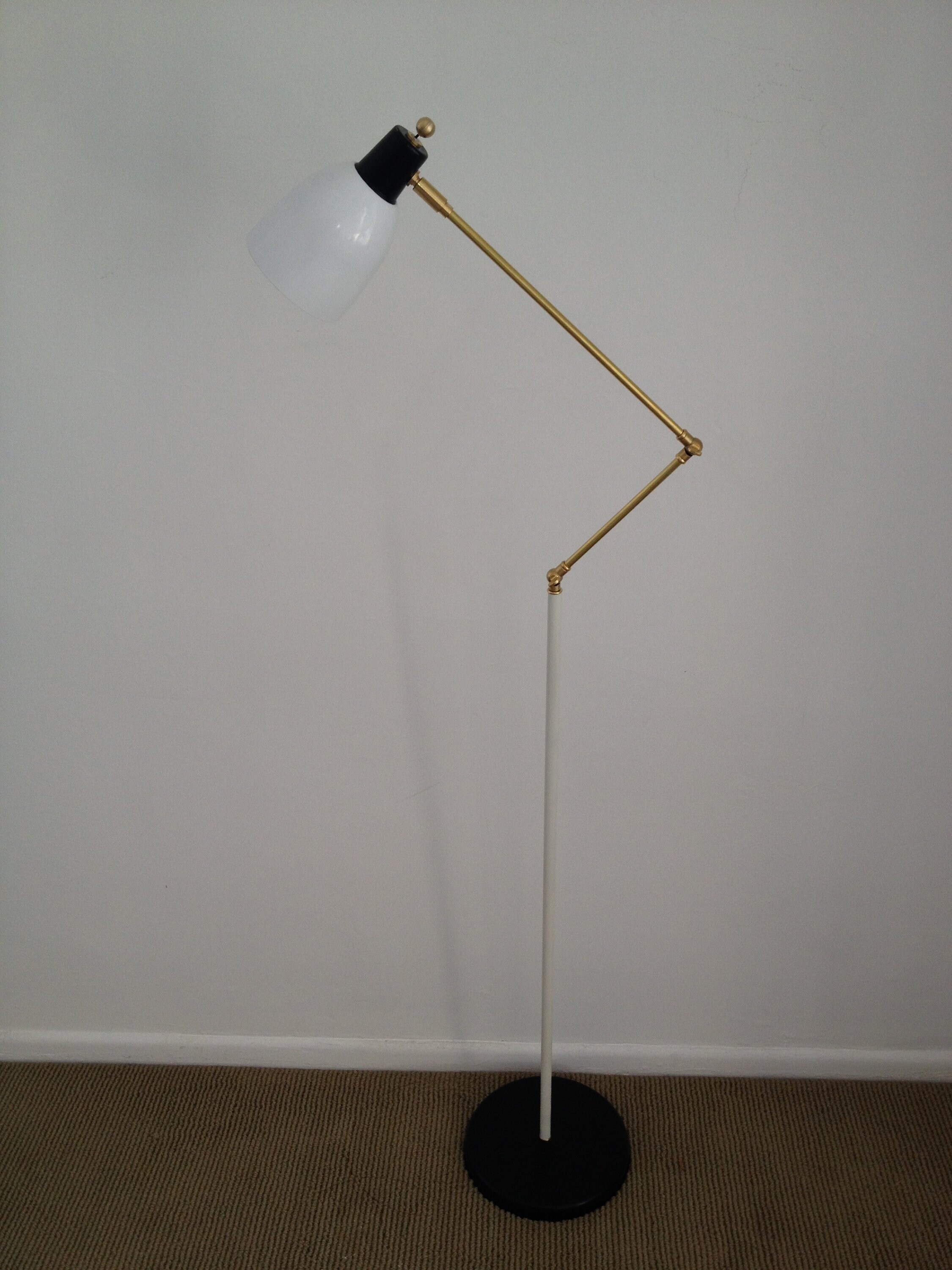 Z FLOOR LAMP  MARBLE Base  Mid-Century Arteluce Eames Stilnovo Deco Italian 50s 60s Atomic
