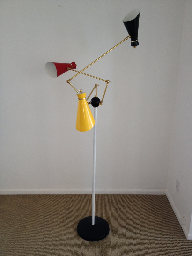 Three Color Floor Lamp With Movable Arms Erfly Knobs Floor Lamp With Movable Arms