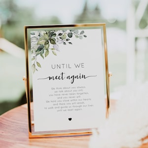Greenery In Loving Memory Sign, Until We Meet Again Sign, In Memorial Sign, Wedding Memorial Sign, Watching From Heaven