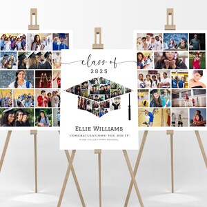 Graduation Photo Collage Canva Template, Class of 2025, Custom Graduation Poster, Printable Graduation Gift, Multiple Sizes