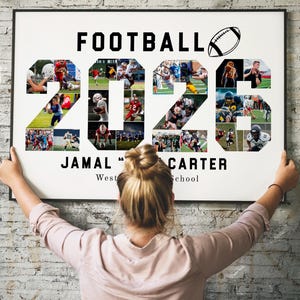 2026 American Football Photo Collage Template, 2026 Year Photo Gift, Gift for Player, Grad Sport Collage, Senior Night Gift, Custom Gift