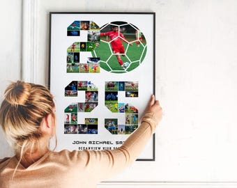 2025 Soccer Photo Template,Football Sport Year Collage Gift, Gift for Player, Grad Sport Collage, Senior Night Gift, Personalized Ball Gift