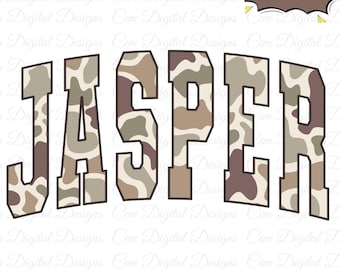 JASPER Camo PNG Bundle, Distressed & Clean Versions, Vintage Team Mascot Graphic, 300dpi Digital Download for TShirts DTF