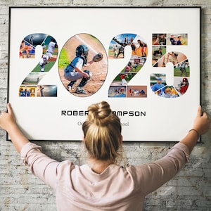 2025 Baseball Photo Collage | Custom Graduation Gift, Any Sports Photo Poster, Senior Night, Personalized Photo Template
