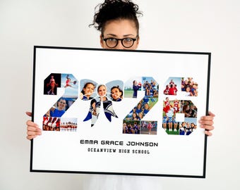 Personalized Cheerleader 2026 Photo Collage Template, Cheerleader Gift Senior Cheer Bow Collage Senior Cheer Collage Cheer Senior Night Gift