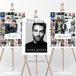 Funeral Photo Collage Sign Set Templates, Funeral Welcome Sign Template, Celebration of Life, In Loving Memory, Printable Sign