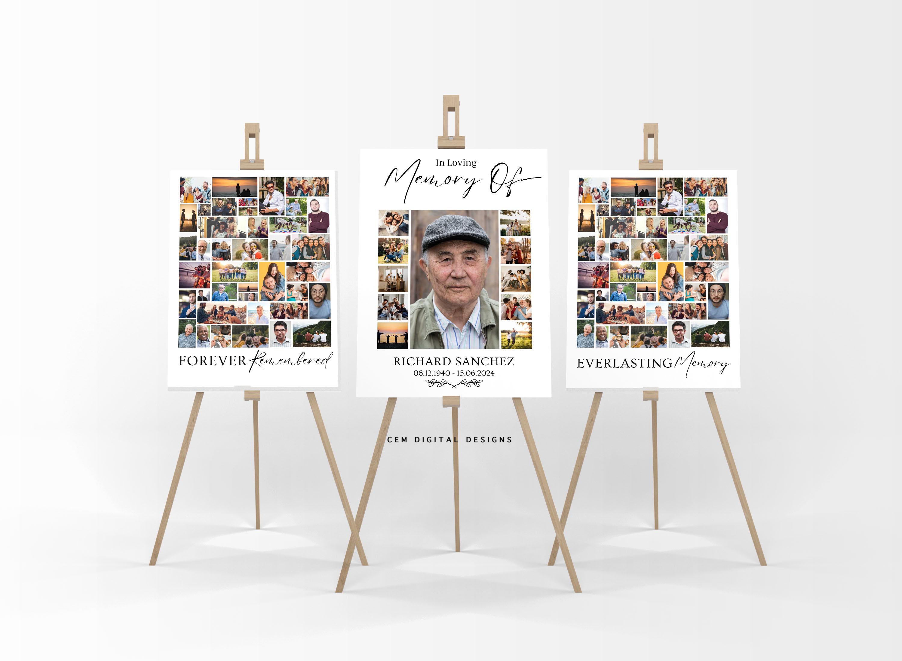 In Memory Collge In Loving Memory Photo Collage Template, Funeral Welcome Sign, Memorial ...