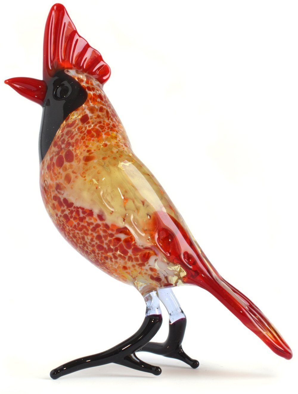 Glass Cardinal Figurine Glass Bird Figurine Glass Figurine Etsy