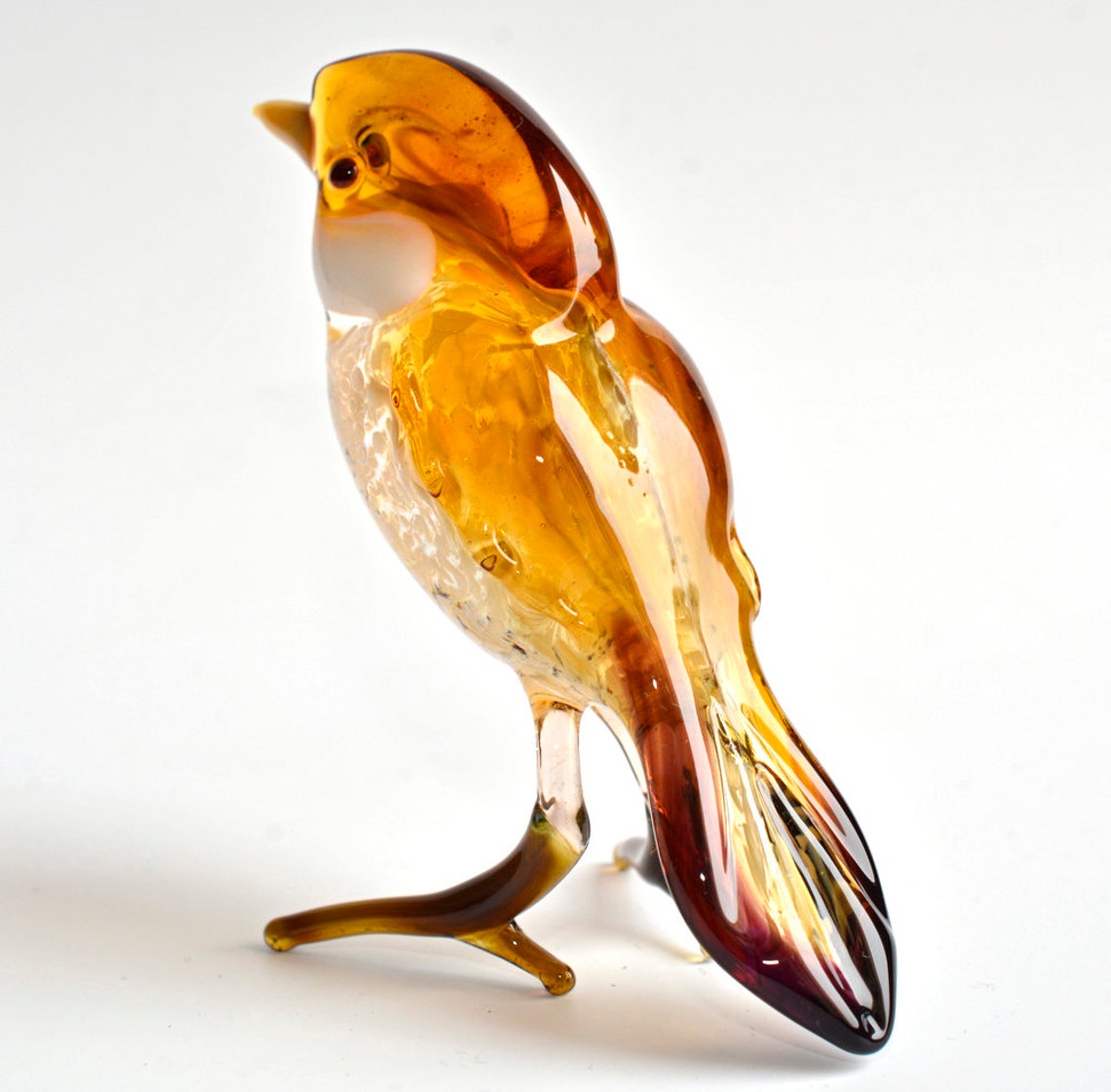 Glass Sparrow Figurine Glass Bird Figurine Glass Figurine Etsy
