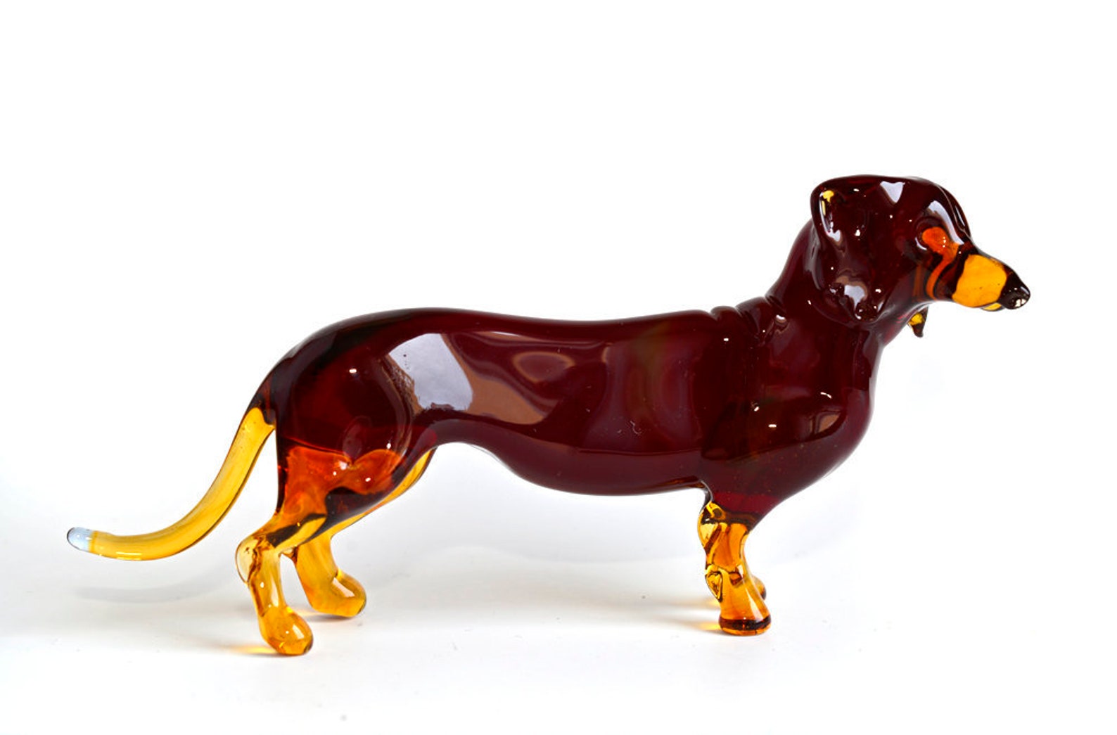 Glass Dachshund Figurine Glass Dog Figurine Glass Figurine Etsy