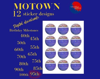Modèles d'autocollants Motown pour le 95e anniversaire (unités 24)