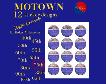 75e anniversaire des autocollants Motown (au nombre de 24)