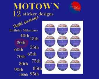 50e anniversaire des autocollants Motown (par 24)