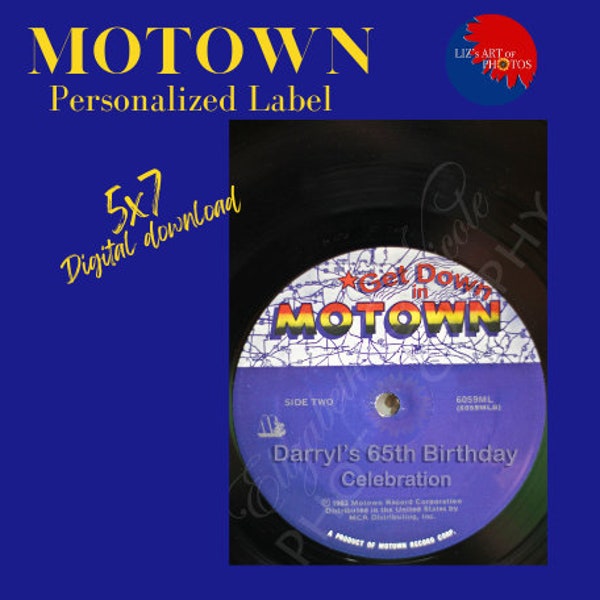 Motown Personalized/Custom Record Label Birthday Celebration Announcement