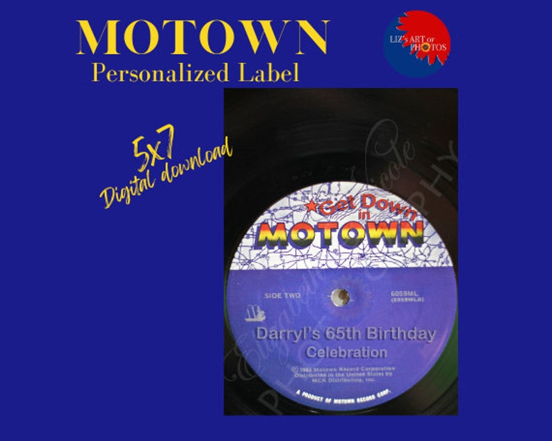 Annonce de célébration d'anniversaire de label personnalisé/personnalisé Motown image 1