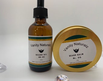 Beard Care Kit  - Beard Oil & Beard Balm - Growth Oil - Beard Butter - Beard Grooming - Raw Shea Butter - Natural Hair Care- Gifts for Him
