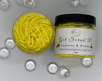Tumeric & Honey Foam Exfoliating Body Sugar Scrub Skin Care - Whipped Sugar Scrub - Body Scrub - Moisturizing Skin Care