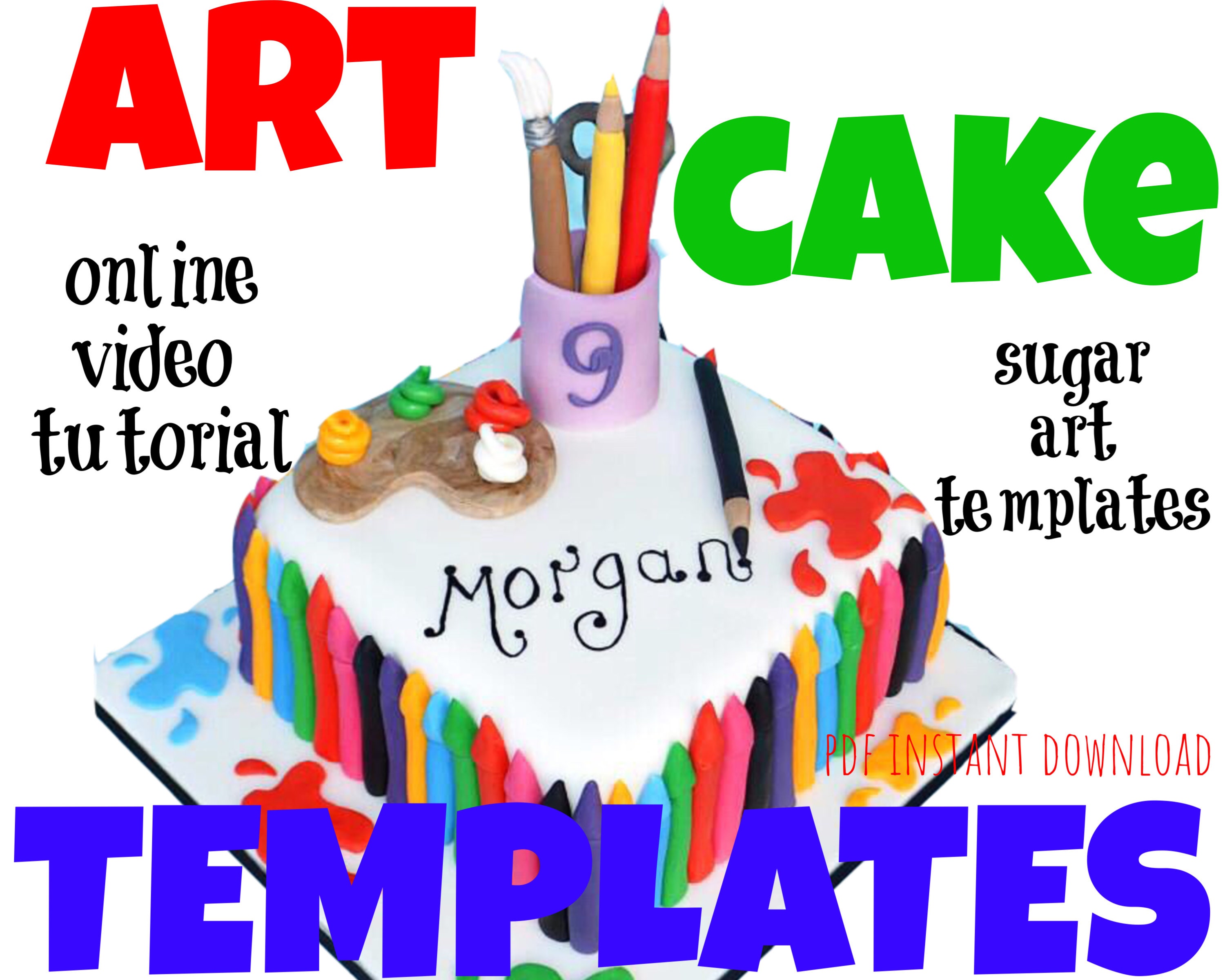 Art Artist Cake Topper Tutorial Templates PDF Pattern Set Etsy