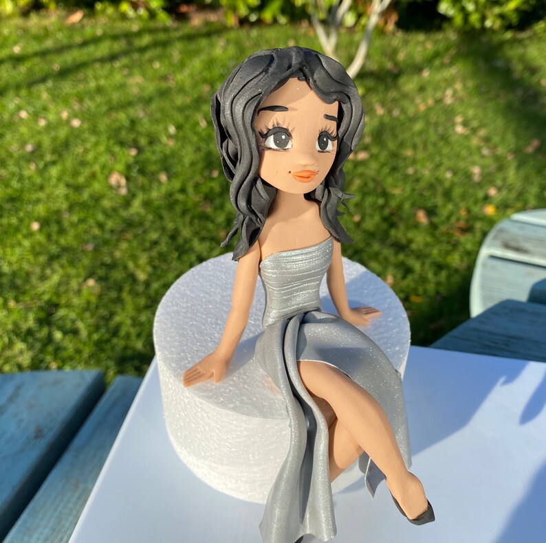 Girl Cake Topper Custom Cake Topper Fondant Girl Etsy