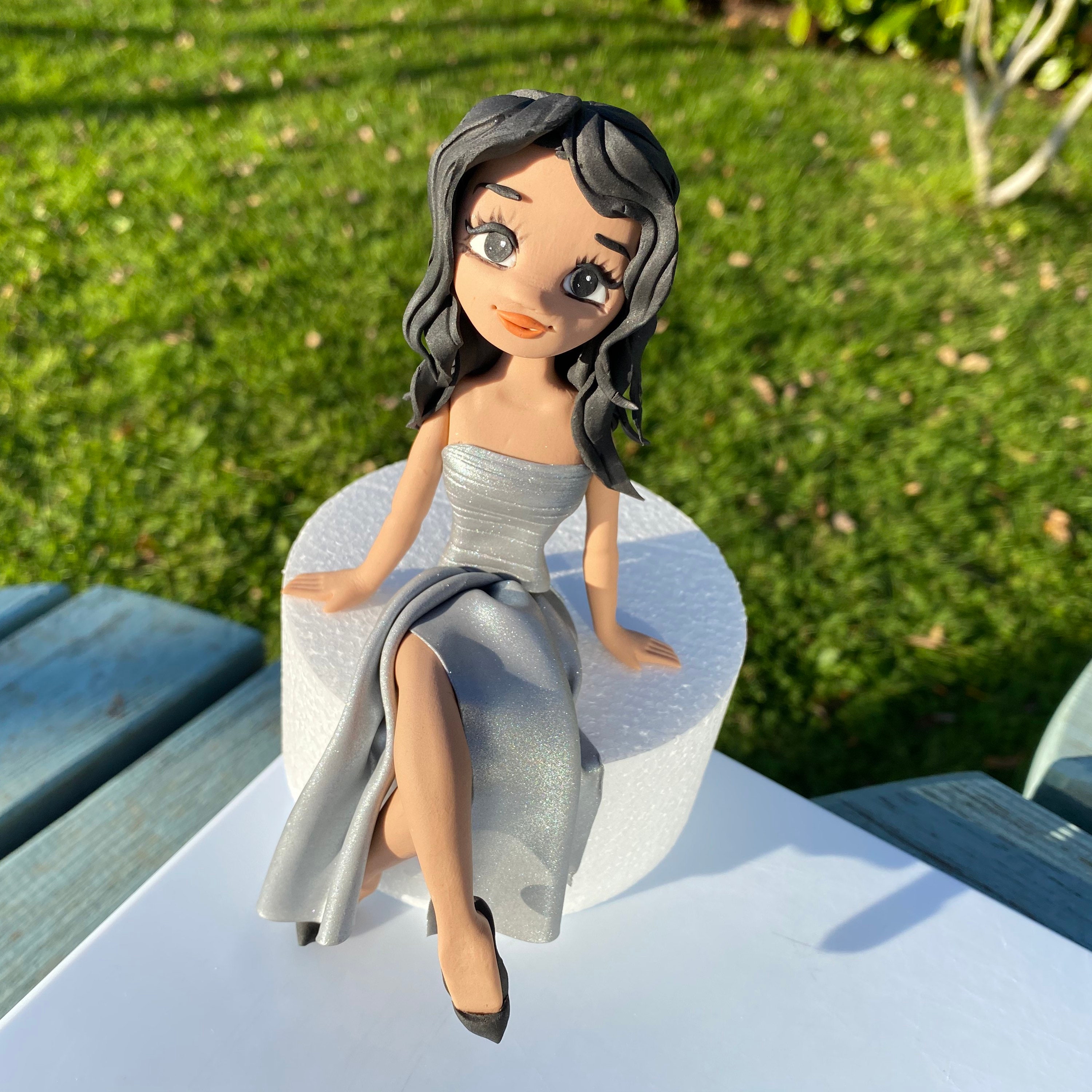 Girl Cake Topper Custom Cake Topper Fondant Girl Etsy