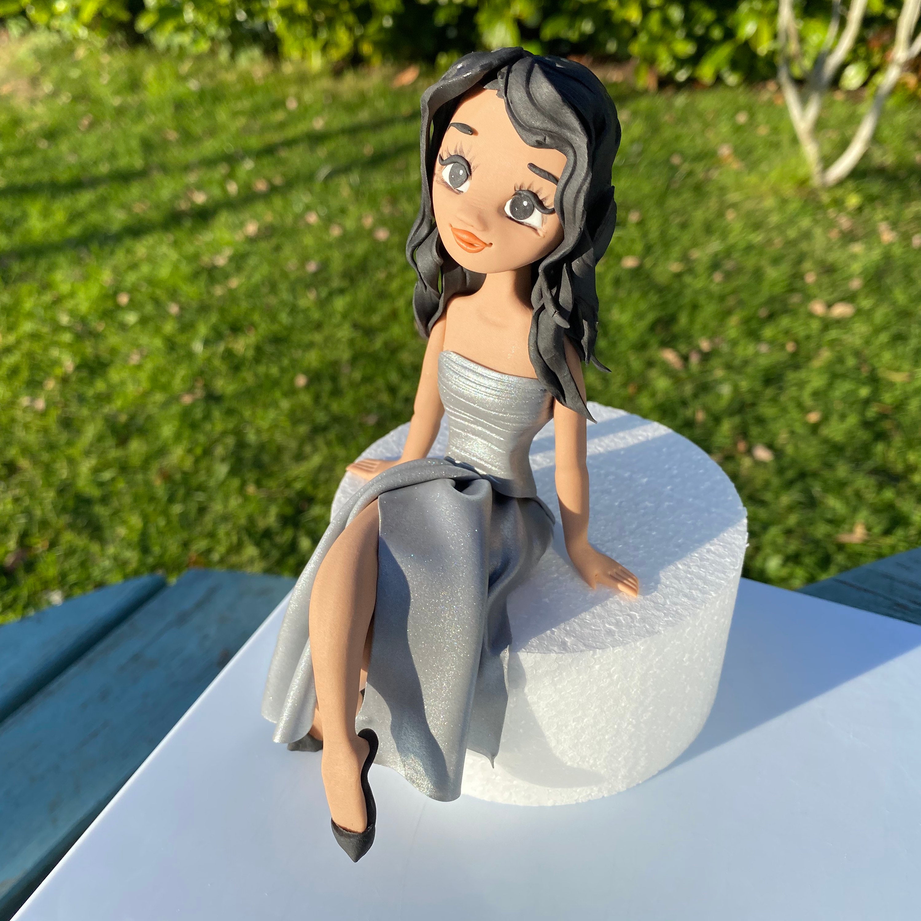 Girl Cake Topper Custom Cake Topper Fondant Girl Etsy