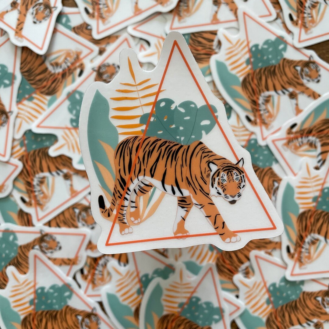 Clear Tiger Sticker, Gift for Tiger Lover, Tiger Stripes, Animal Print ...