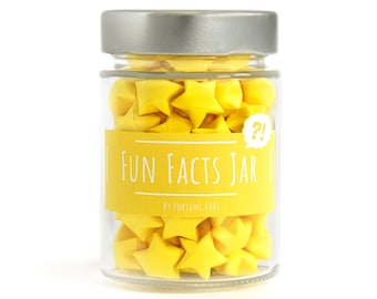 Fun Facts Collection in Paper Stars Inside a Glass Jar - Fun Trivia and Random Knowledge for Educational Entertainment, Curious tidbits