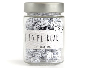 To Be Read - TBR Jar, Paper Stars with book titles, folded 3d origami lucky stars, Positive,Bookish, Gift,Books, Bookish Accessories