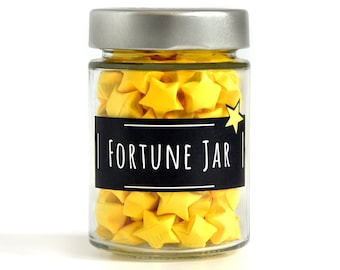 Inspirational Paper Stars with Quotes in a Jar, 3d Origami Lucky Paper Stars, Cute Home Decor, Fortune Paper Stars, Bright and Positive Gift