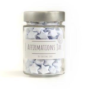 Paper Stars in a Jar With Positive Affirmations to Inspire Positivity, Mindfulness, Self Love, 3d origami lucky Stars, Affirmation Cards