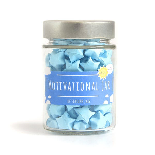 Motivational Paper Stars With Quotes in a Jar, 3d folded origami Lucky Stars, Daily Motivation Quote Inspirational Gift, Jar of Positivity