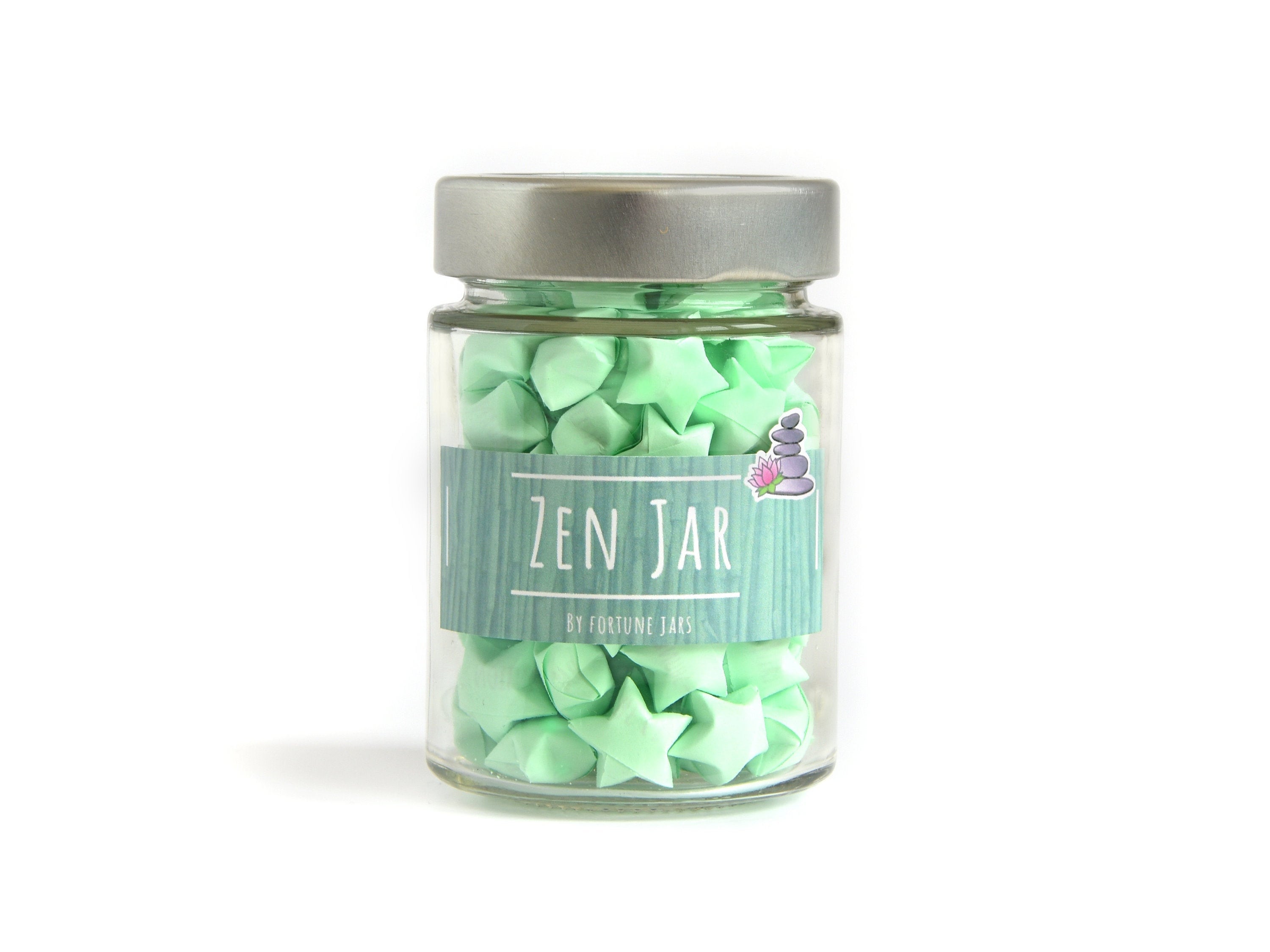 Zen Paper Stars with wisdom quotes in a Jar,3d Origami Lucky Stars fo…