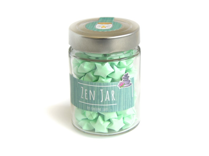 Zen Paper Stars with wisdom quotes in a Jar3d Origami Lucky image 2