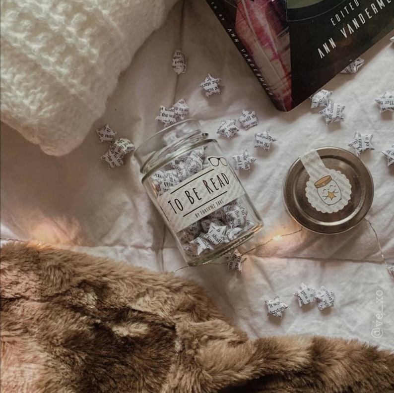 To Be Read  TBR Jar Paper Stars with book titles folded 3d image 6