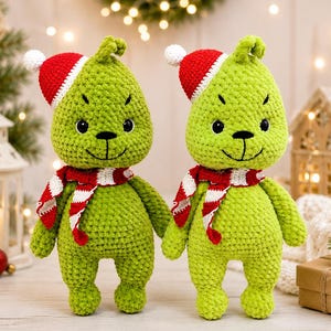 Grinch Crochet Pattern PDF | Christmas Amigurumi Pattern | Plush Grinch Tutorial | Easy Crochet Toy Pattern | Instant Download