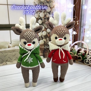 Crochet Deer Pattern: Christmas Reindeer Amigurumi (PDF Pattern)