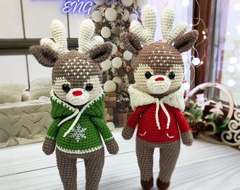 Crochet Deer Pattern: Christmas Reindeer Amigurumi (PDF Pattern)
