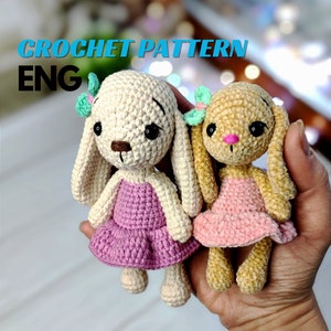 BUNNY CROCHET PATTERN,Amigurumi rabbit pattern,pdf Crochet Bunny