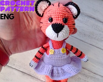 Crochet tiger pattern, Amigurumi Tiger plush pattern, Crochet Tiger Digital pattern, Crochet little tiger