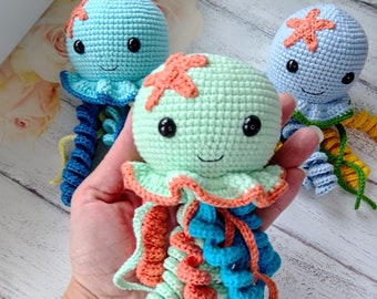 Crochet jellyfish handmade, Cute toy jellyfish, Toy Jellyfish