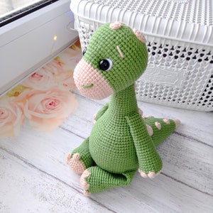 Dinosaur toy handmade, Stuffed plush dinosaur, Cute dinosaur toy, Soft dino toy gift for children