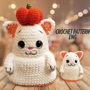 Ghost Crochet Pattern,Ghost cat pattern,Halloween Amigurumi Pattern