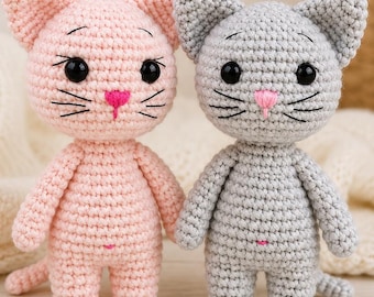 Kitten Crochet Pattern PDF, Amigurumi Cat Pattern, Easy Crochet Cat Tutorial, Cute Cat Plush Pattern, Beginner Crochet, Instant Download