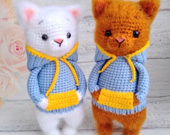 Juguete de ganchillo para gatos: Peluche suave y esponjoso de gatito.