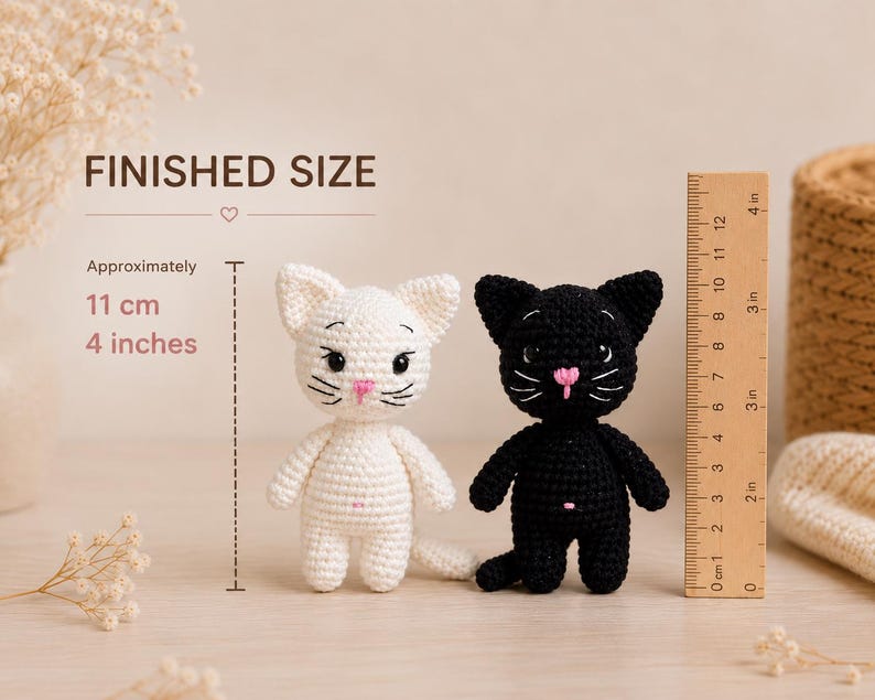 Kitten Crochet Pattern PDF, Amigurumi Cat Pattern, Easy Crochet Cat Tutorial, Cute Cat Plush Pattern, Beginner Crochet, Instant Download image 4