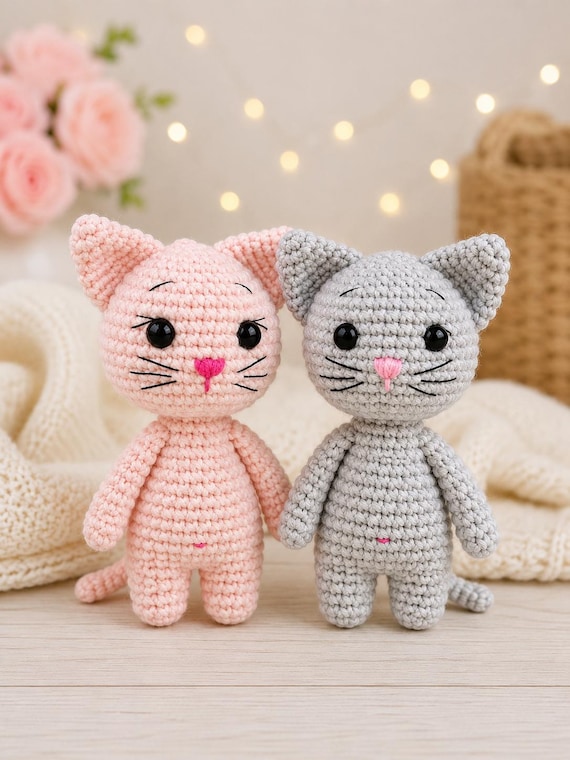 Kitten Crochet Pattern PDF, Amigurumi Cat Pattern, Easy Crochet Cat Tutorial, Cute Cat Plush Pattern, Beginner Crochet, Instant Download