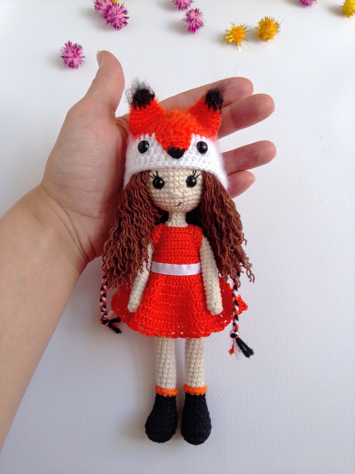 Handmade fox doll. Fox toy gift for little girl.Cute soft toy Etsy