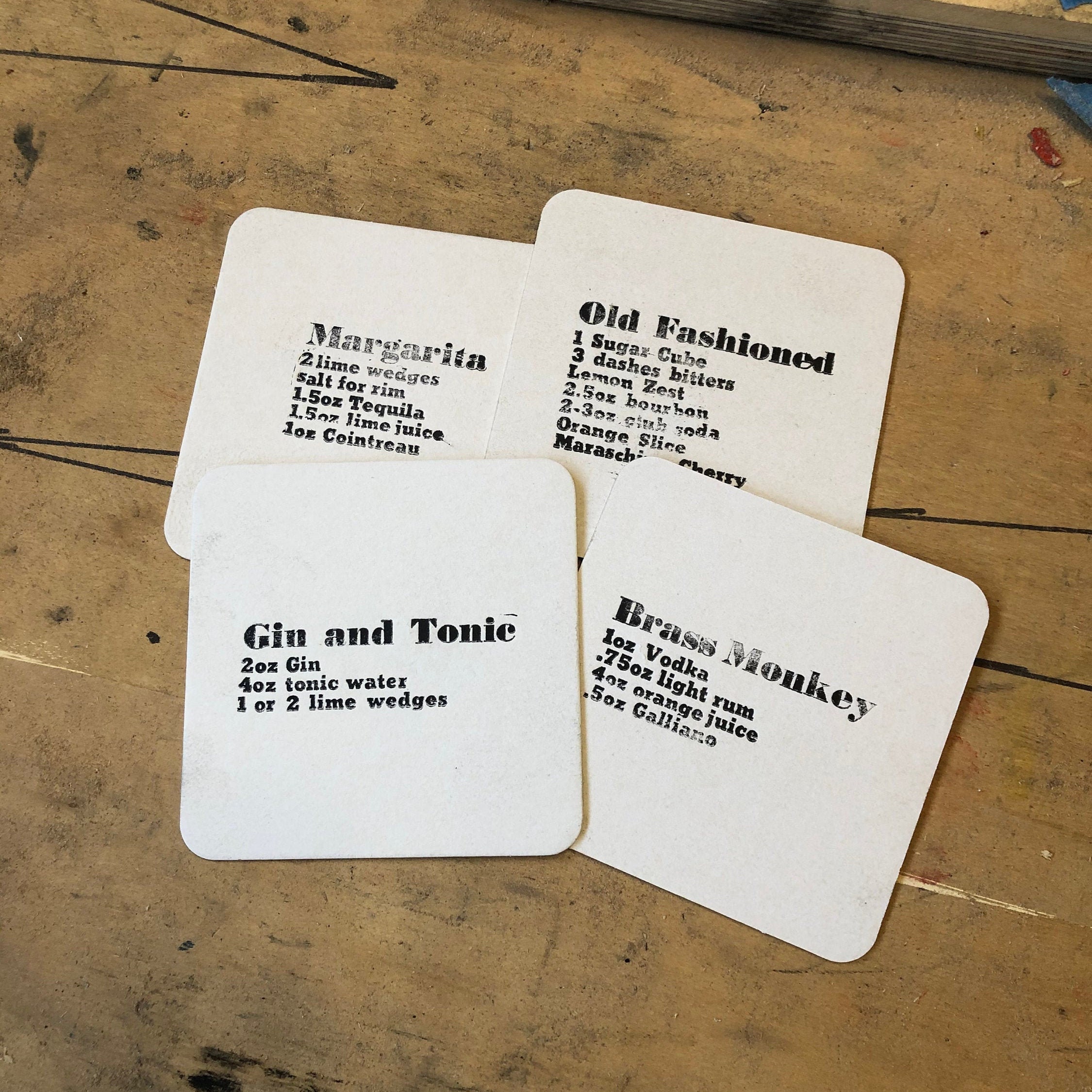 Drink Recipe Coasters Custom Sets of 25 Etsy